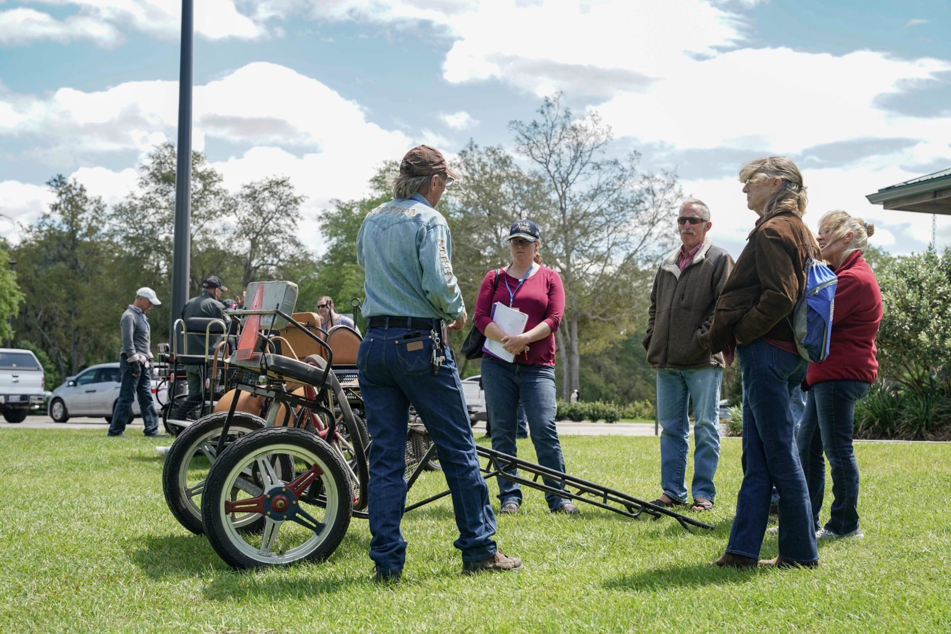 Students learning about carriages at the meta baxter clinic