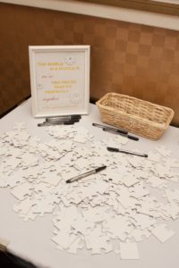 Puzzle wedding guest book.
