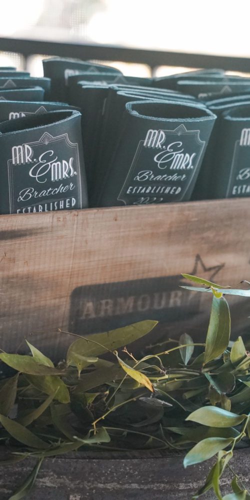 Koozies as Wedding Party Favors