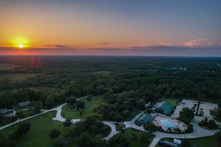 Sunsets over black prong family-friendly florida nature resort